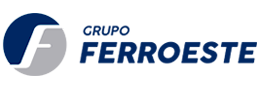 Um logotipo azul e branco para o grupo ferroeste