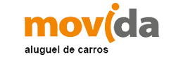 The logo for movida alquiler de carros is orange and black