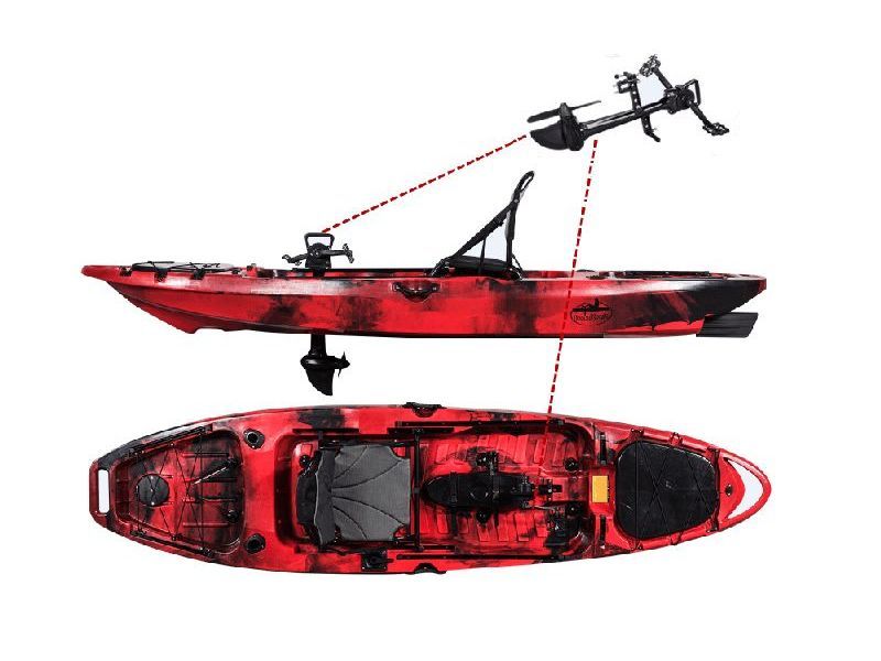 A Red Kayak with a Motor Attached to It | Lonsdale, SA | Camero Kayaks