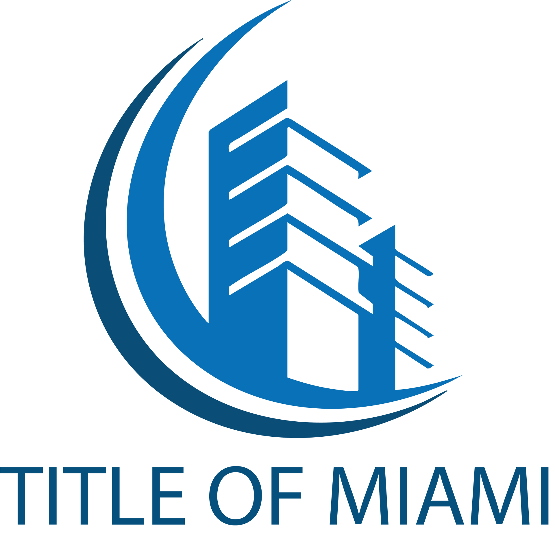 Title of Miami logo featuring blue building graphic