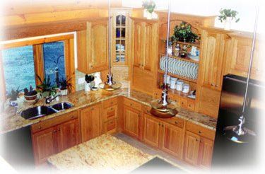 Commercial Remodeling — Contemporary Custom Log Home With Maple Cabinet Top View in Haven, PA