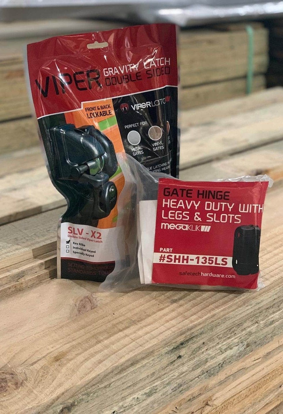 Gate Latch and Hinge Hardware on Wooden Planks — Trade Fencing Supplies in Moolap, VIC