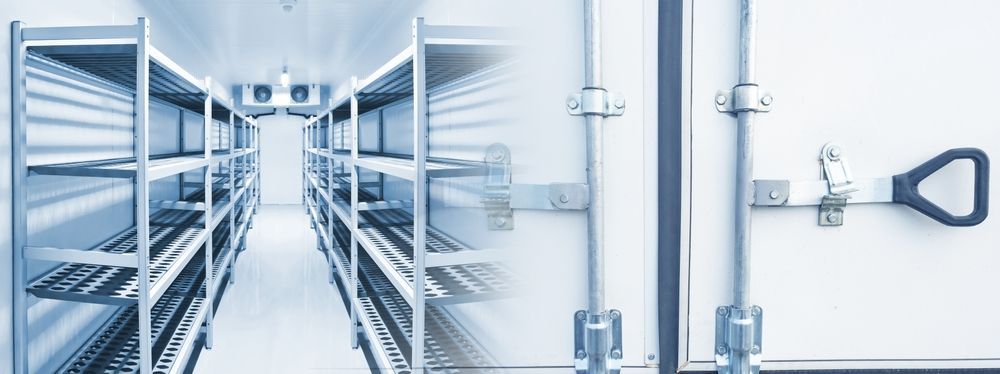Empty interior of a frozen food truck.