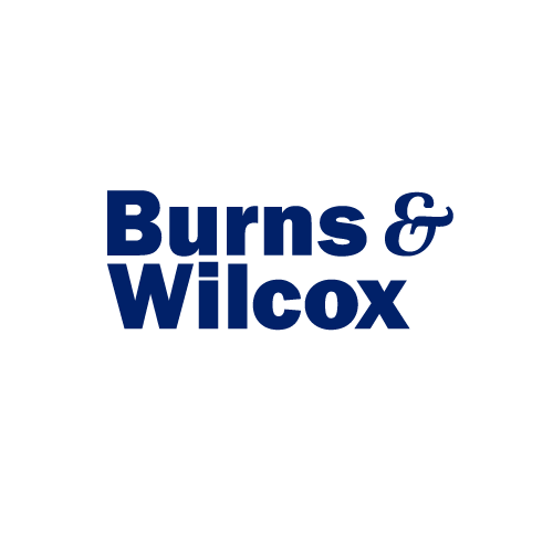 Burns & Wilcox logo: dark blue text on white background.