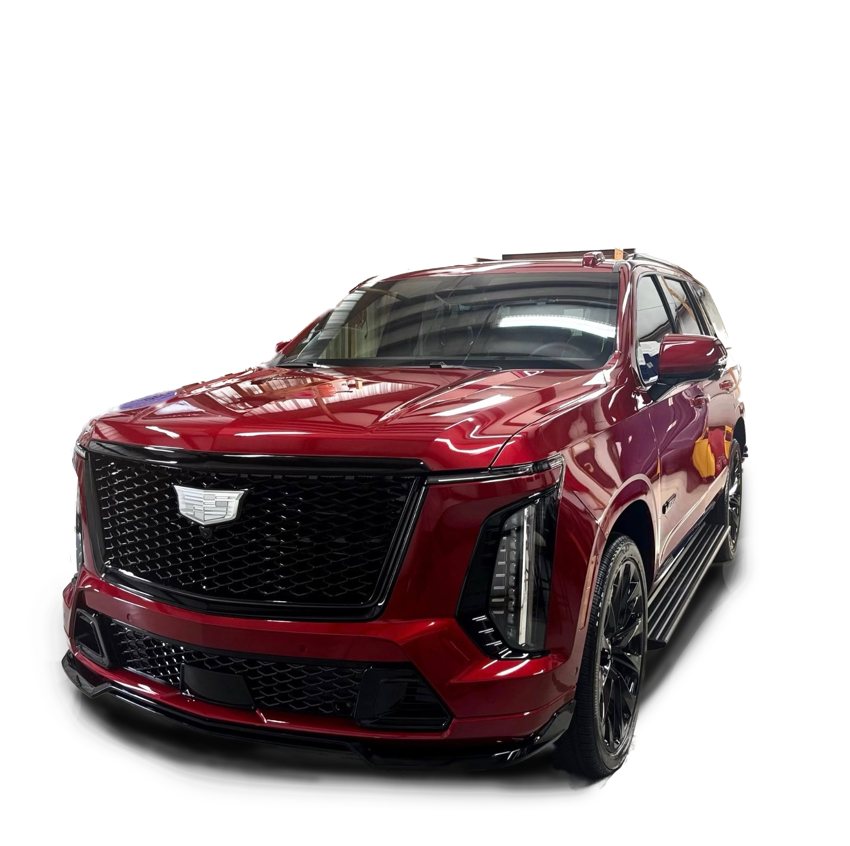 A white tesla model y is shown on a white background.