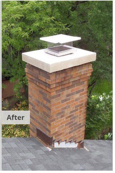 new steel chimney cap installed on new chimney in wellesley ma