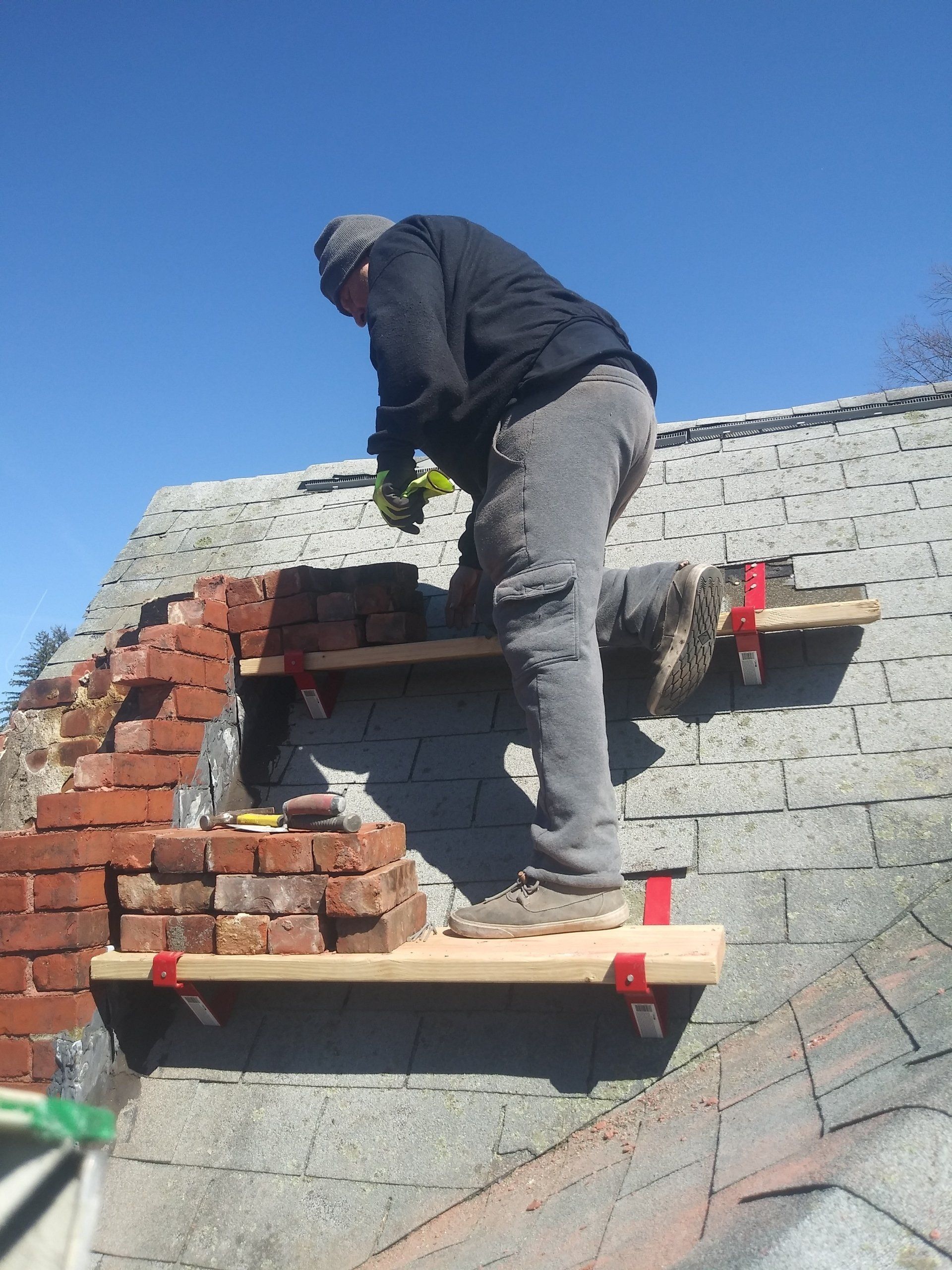 chimney repair wellesley ma steep roof