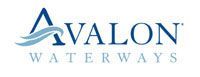 The avalon waterways logo has a wave in the middle of it.