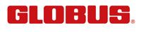 The word globus is written in red on a white background