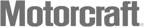 Motorcraft logo, gray text on a white background.