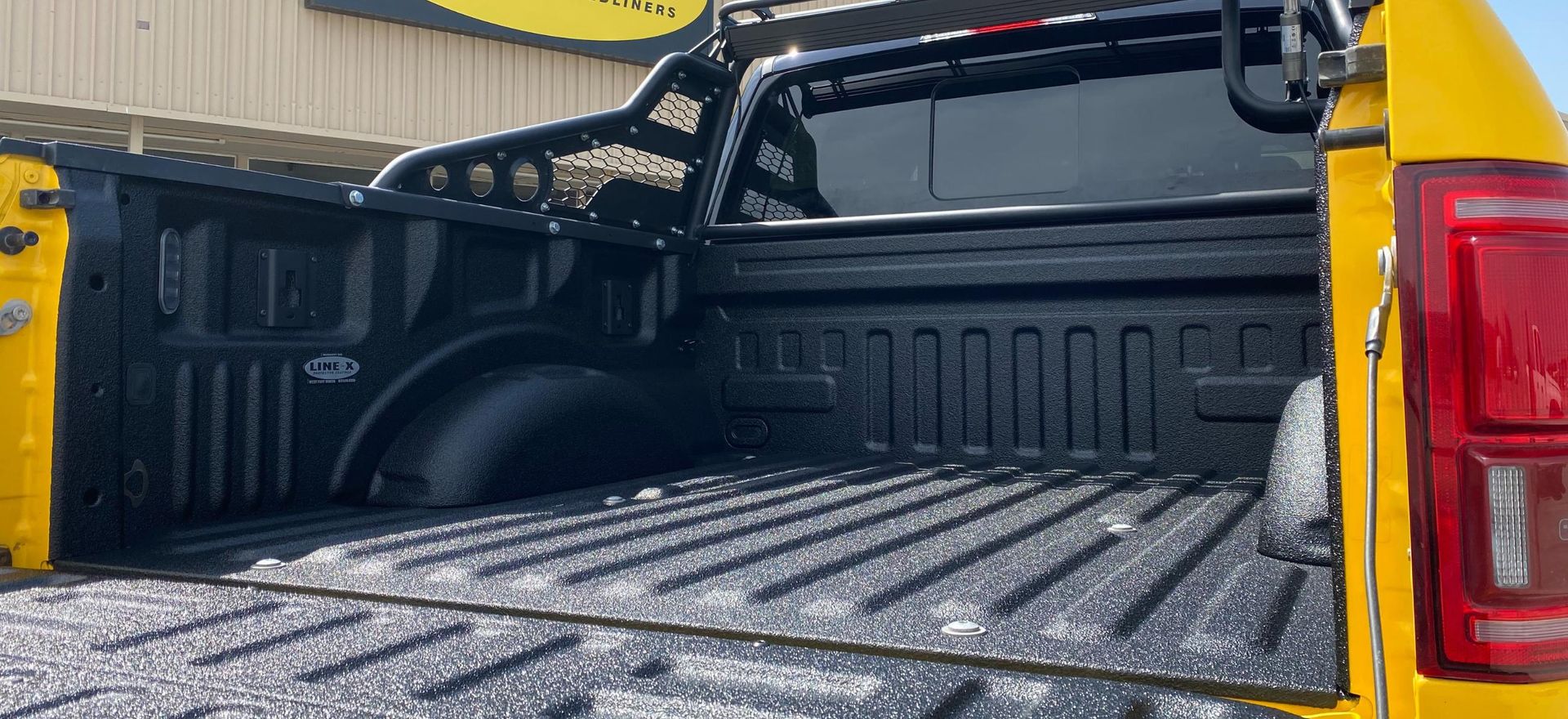 A truck in Greenville, SC, with a bed liner installation