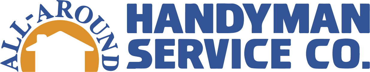 Logo for All-Around Handyman Service Co. featuring a white house silhouette inside an orange circle with blue text.