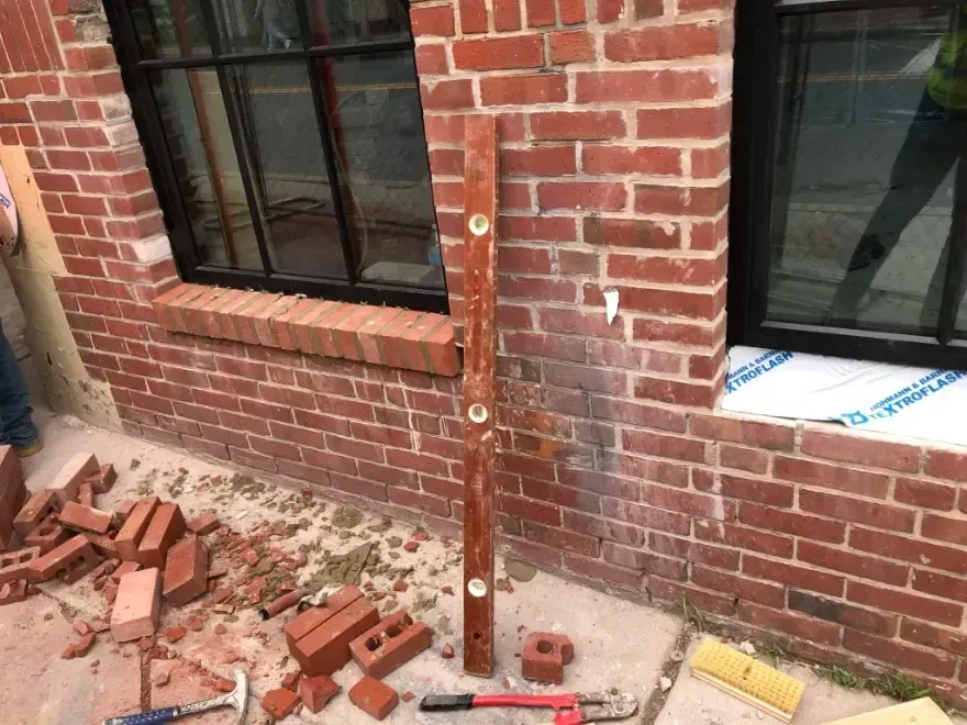 brick repointing window header