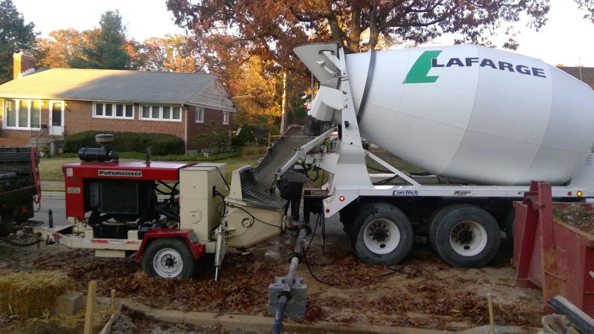 concrete pad installation heavy trucks