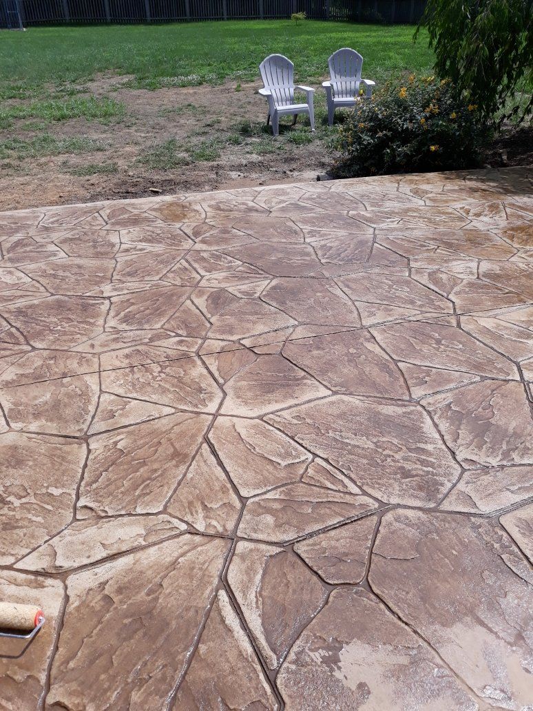 brown stamped concrete