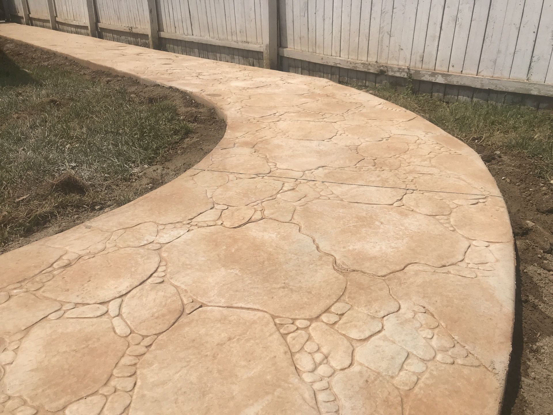 low relief stamped paving