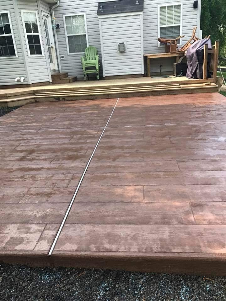 stamped concrete resembling wooden porch view 2