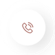 A brown telephone handset icon with sound waves, centered inside a white circle.