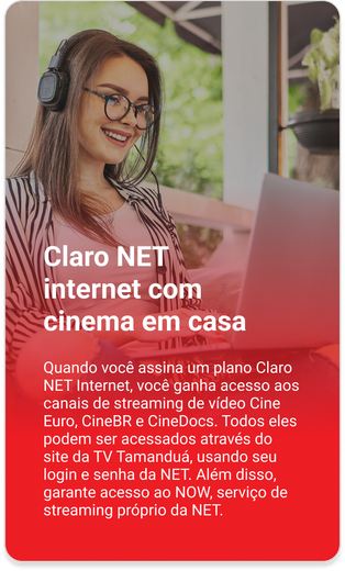 imagem com informações de claro net com cinema em casa