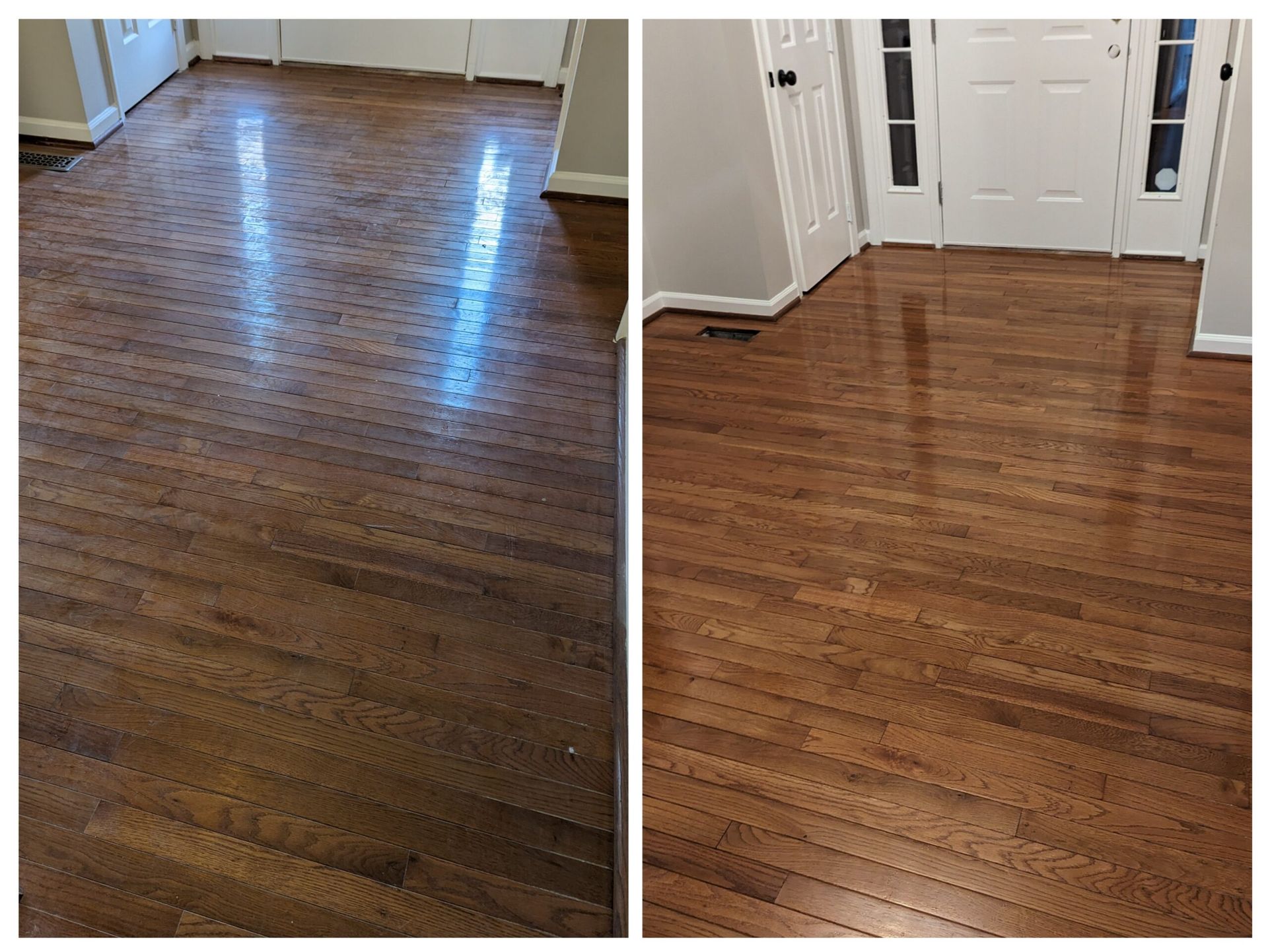 Before wood flooring cleaning services