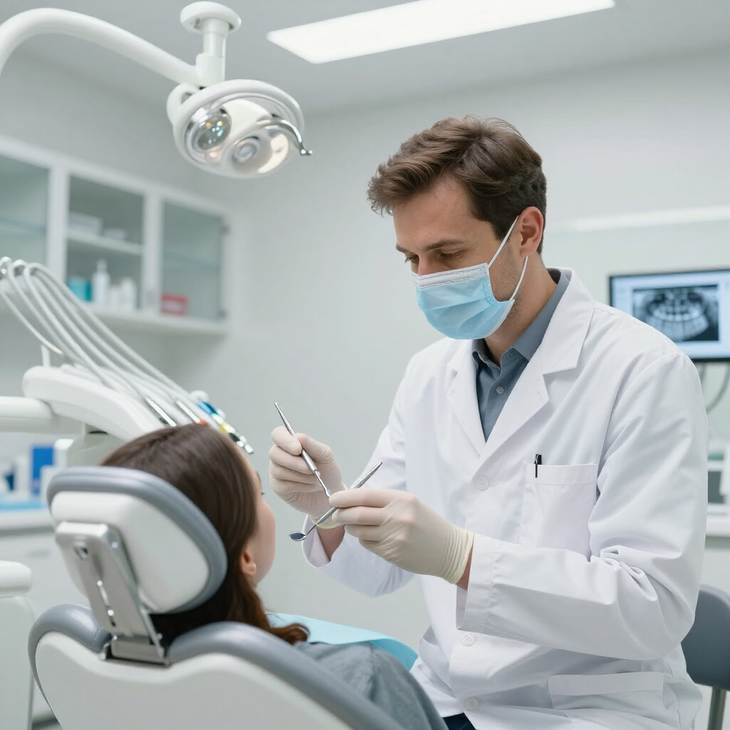 Familia mexicana en clínica dental moderna