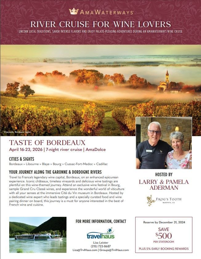 A flyer for Wine Cruise