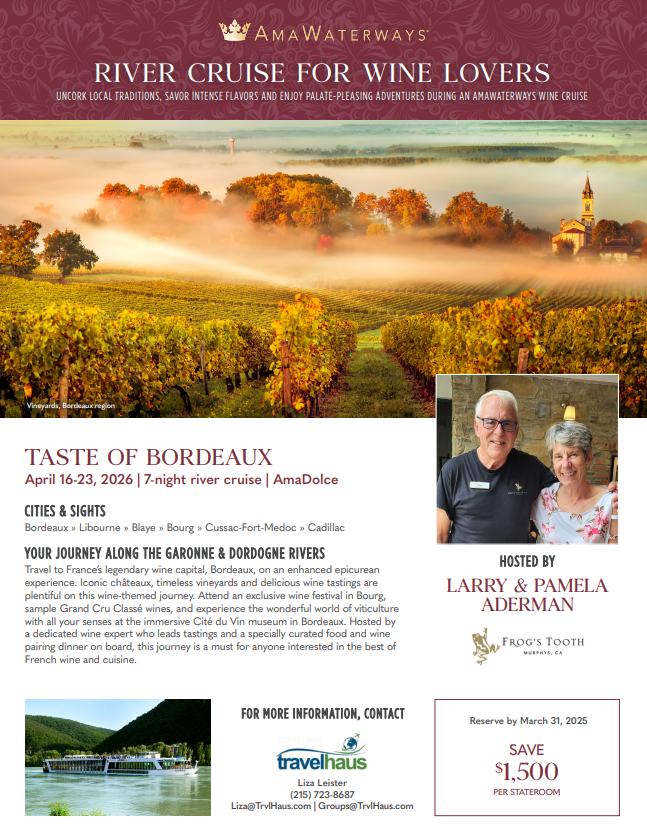 A flyer for Wine Cruise