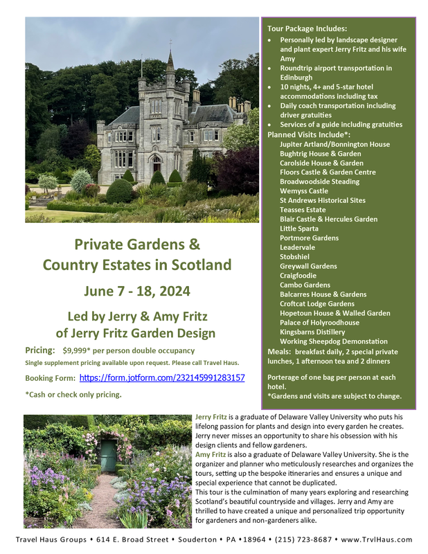 A poster for private gardens and country estates in scotland