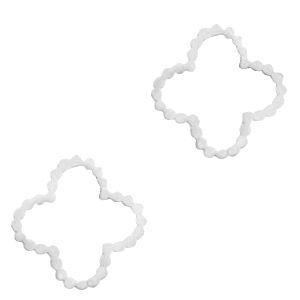 Stainless steel (SS) charm/spacer flower Silver