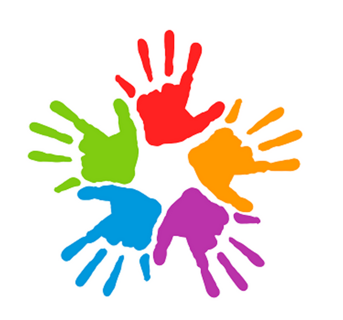 Children's Ministry sign with colorful hands, text stating meeting time, and exceptions.