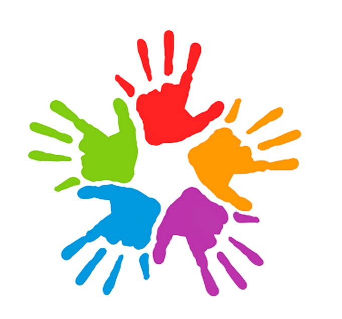 Children's Ministry sign with colorful hands, text stating meeting time, and exceptions.