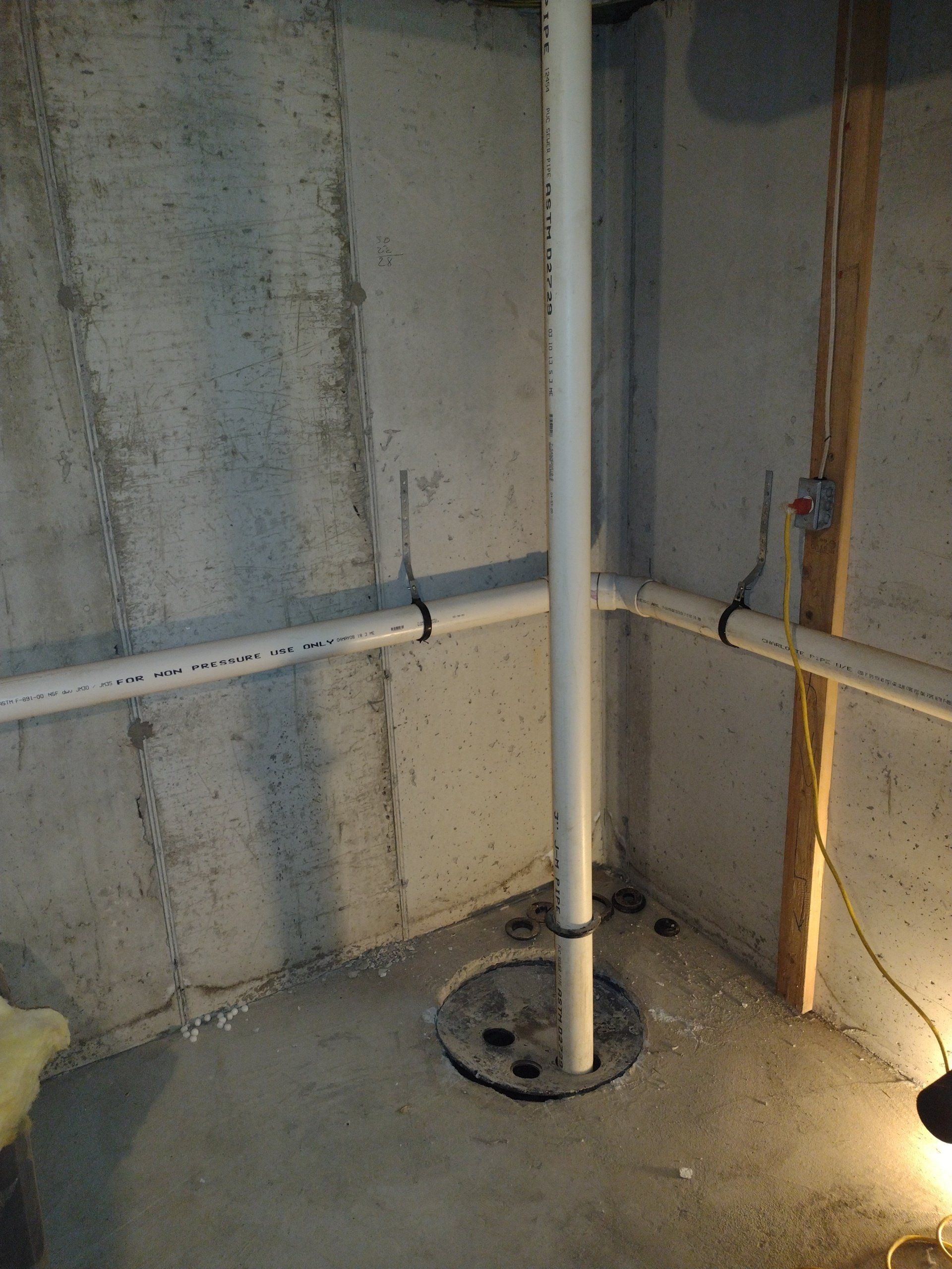 Before - Sump Pump and Discharge Line Install