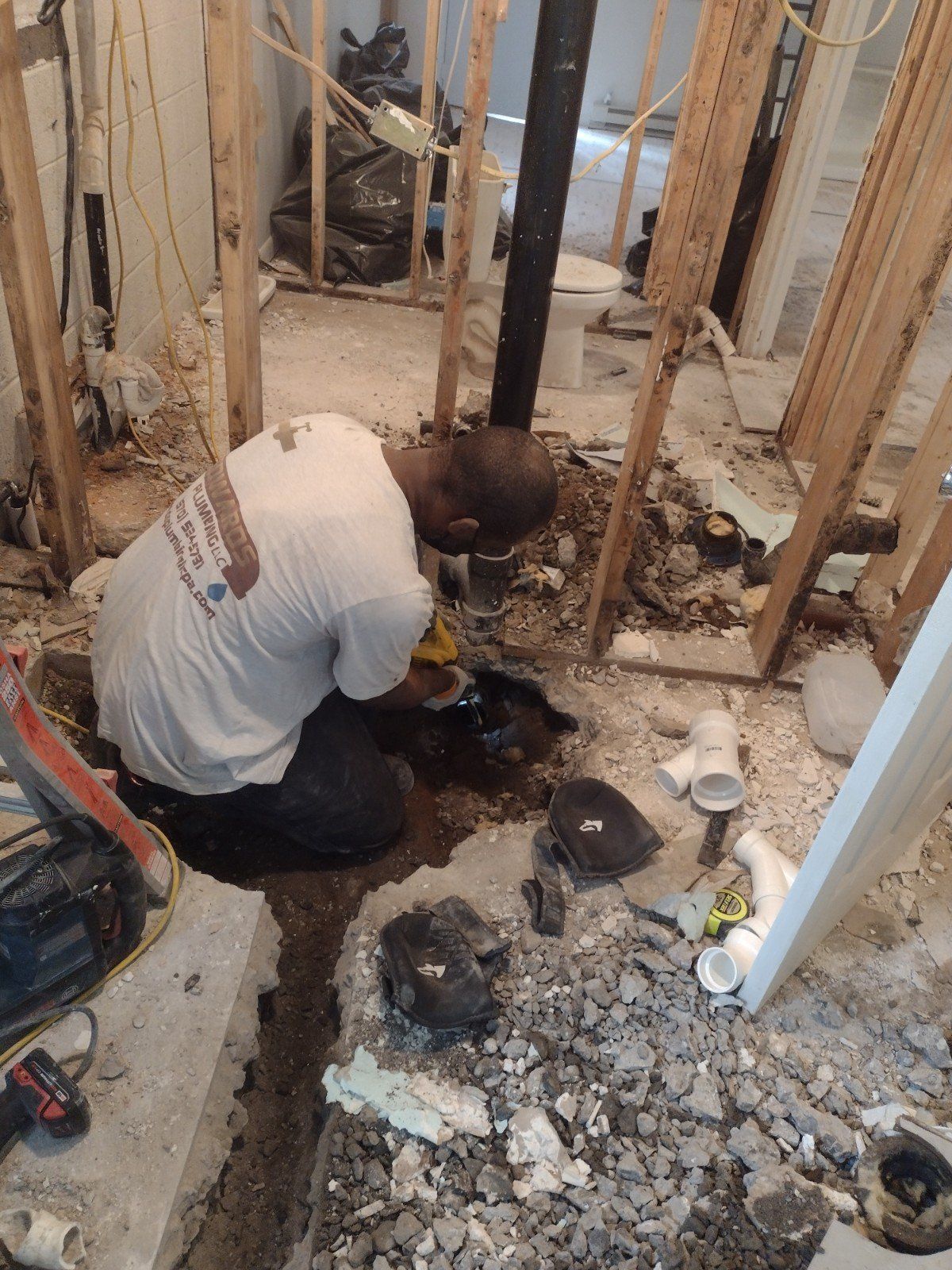 Cutting into main drain line