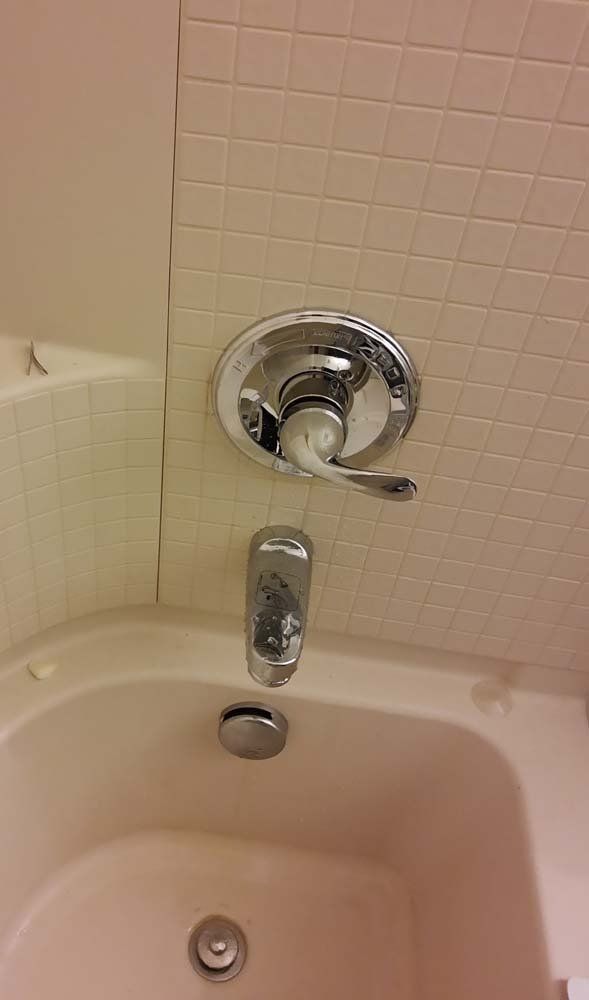 New single handle shower and tub valve installed
