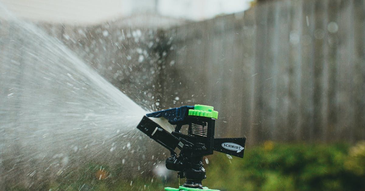 A close up of a sprinkler spraying water in a garden.