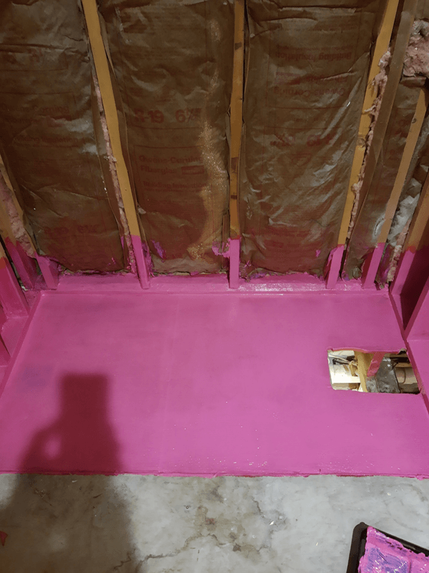 Waterproofing before shower install