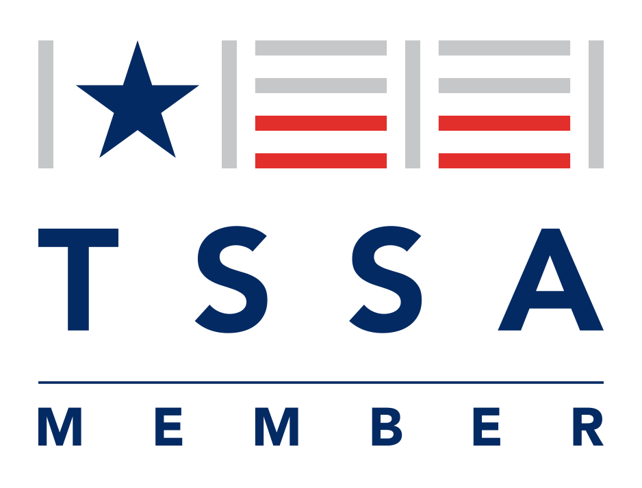 A tssa member logo with a star in the middle.