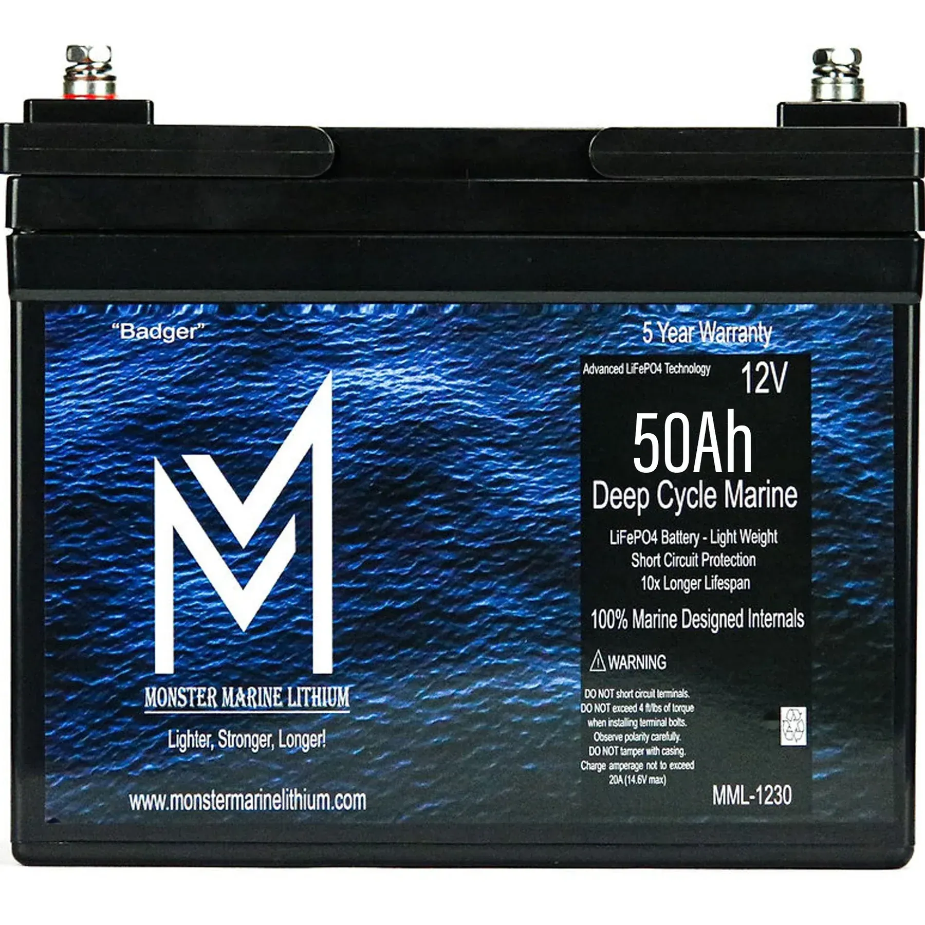 A battery with the letter m on it
