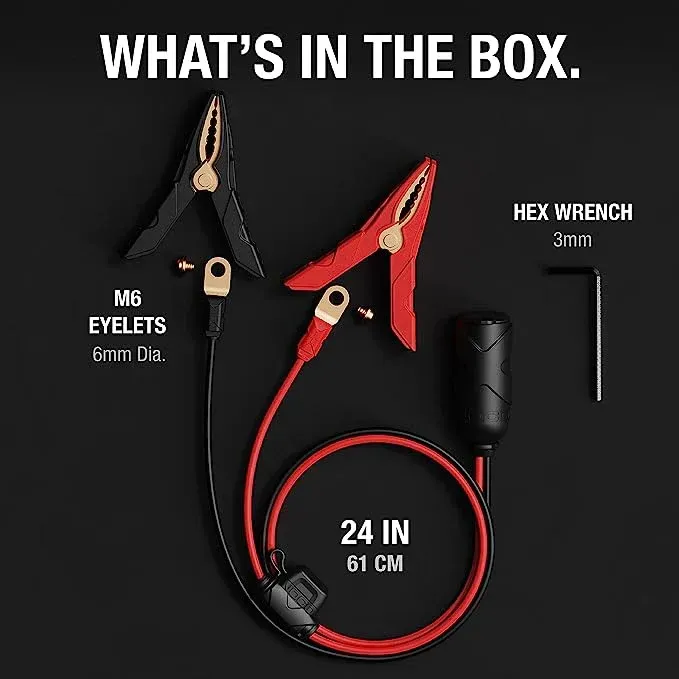 A picture of a battery charger with the words `` what 's in the box . ''