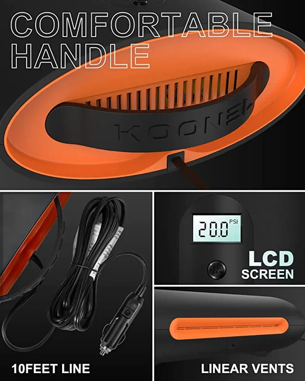 A picture of a comfortable handle with a lcd screen