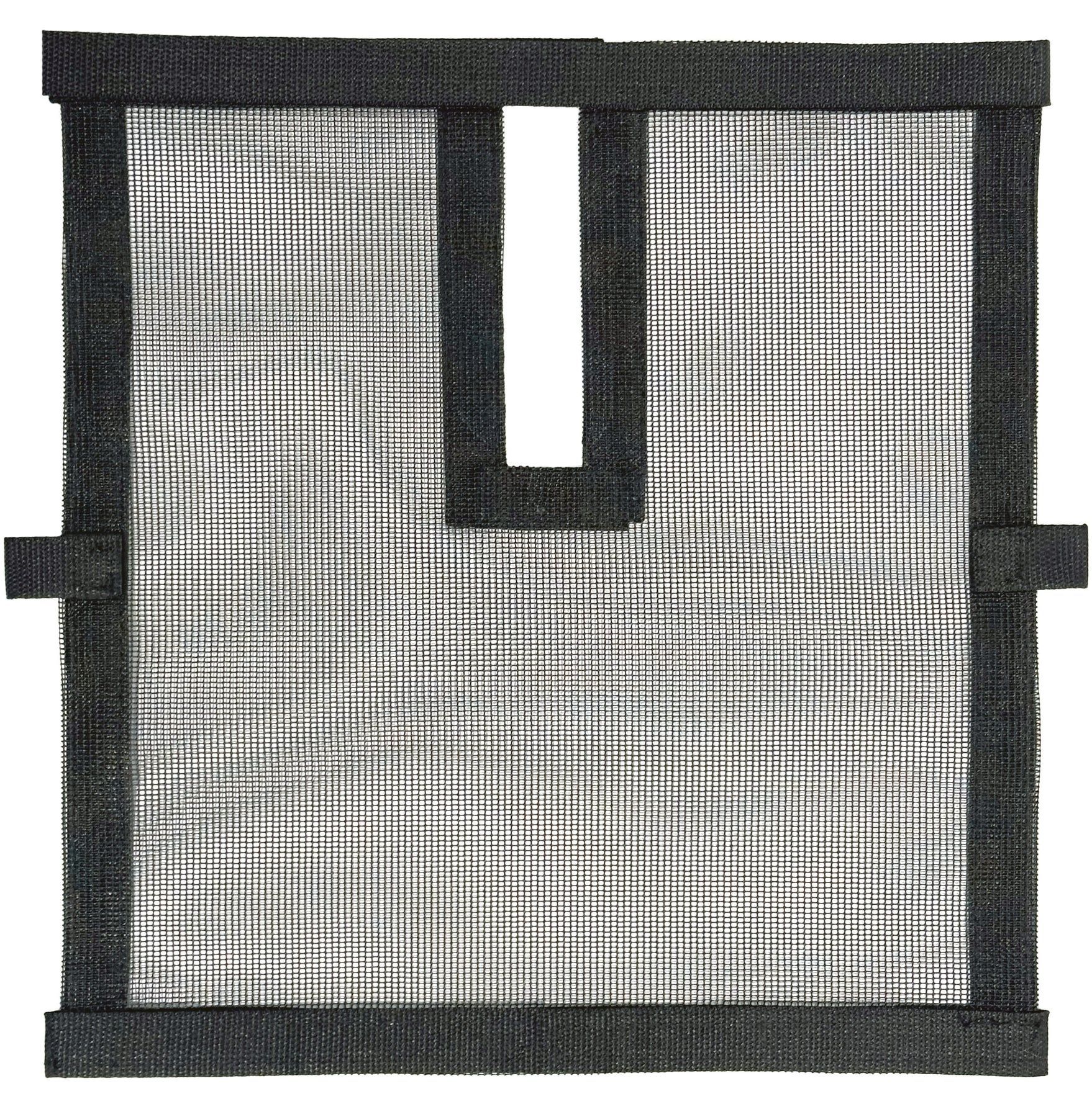 A black and white drawing of a screen with a hole in the middle.