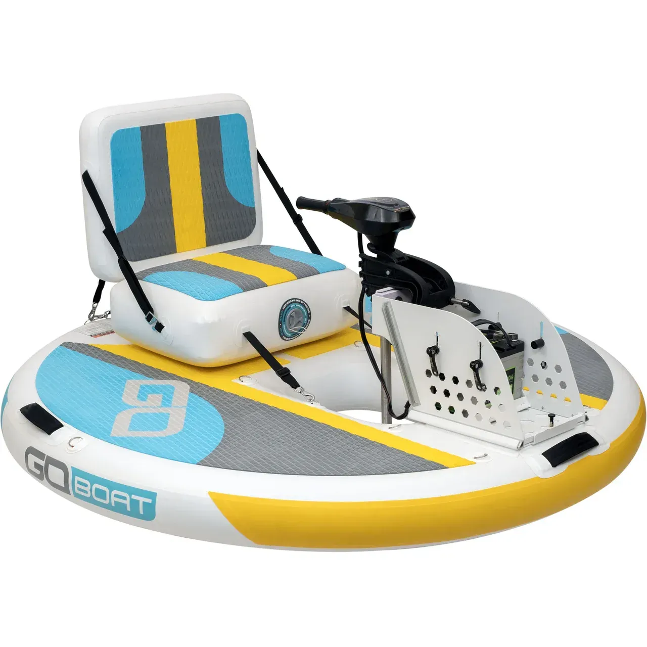 An inflatable boat with the number 9 on it