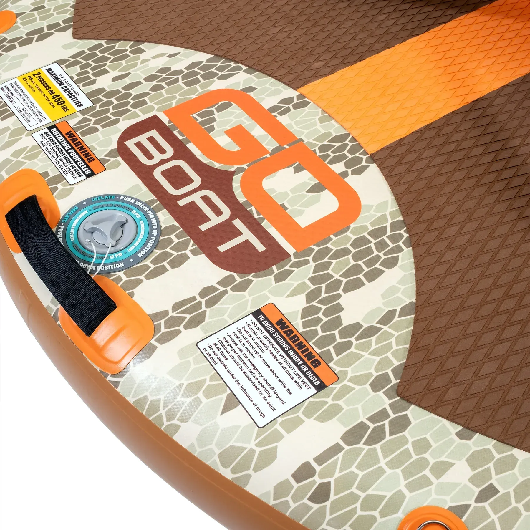 A close up of a go boat on a white background