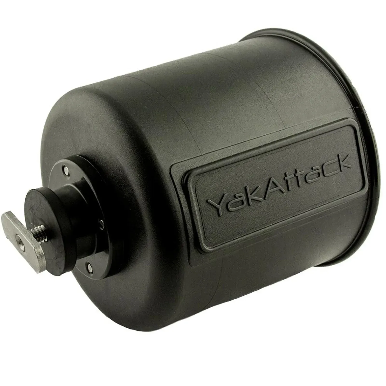 A black cylinder with the word yakatuck on it