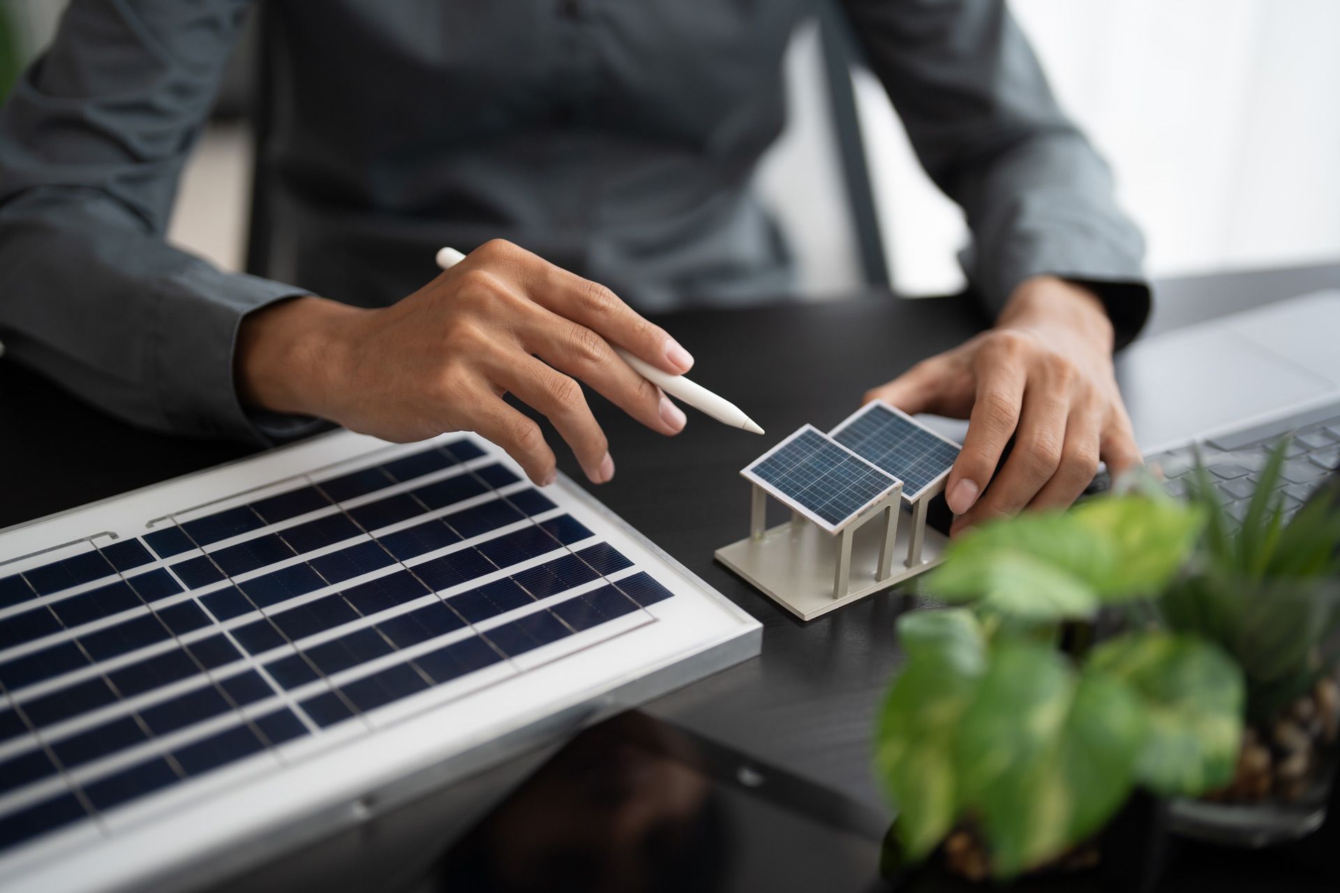 Smiling Solar Panel Technician