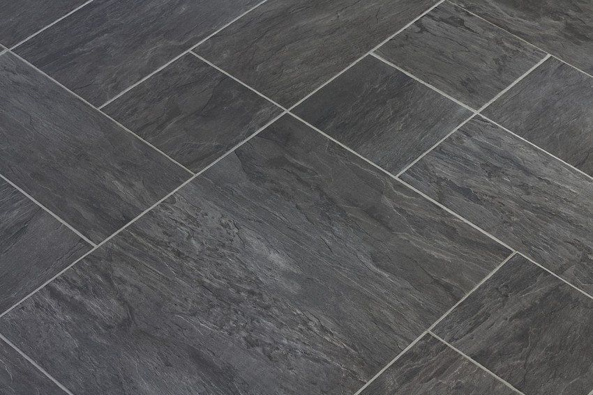 Slate texture vinyl flooring a popular choice for modern kitchens and bathrooms