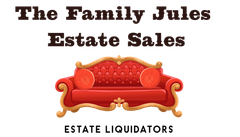 A logo for the family jules estate sales company.