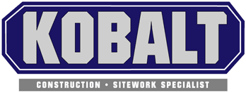 A logo for kobalt construction sitework specialist