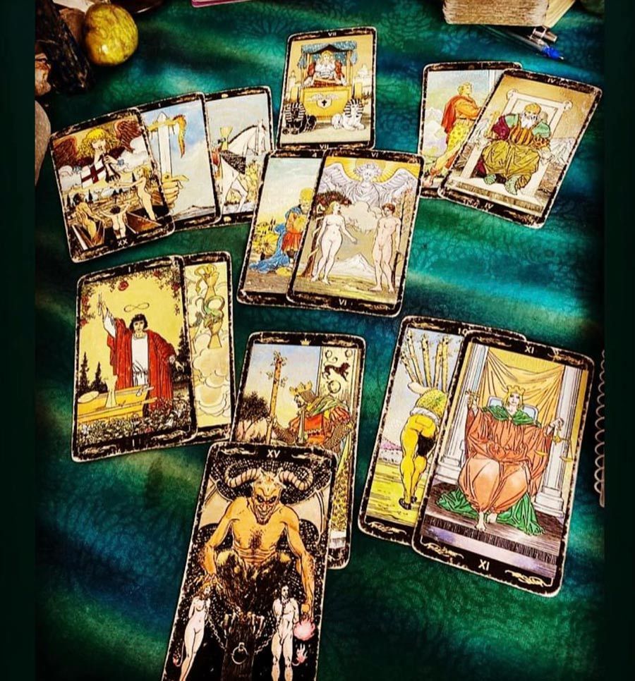 A Tarot Card with A Painting of A Woman Standing in The Middle of A Forest — Medium in Bakery Hill, VIC