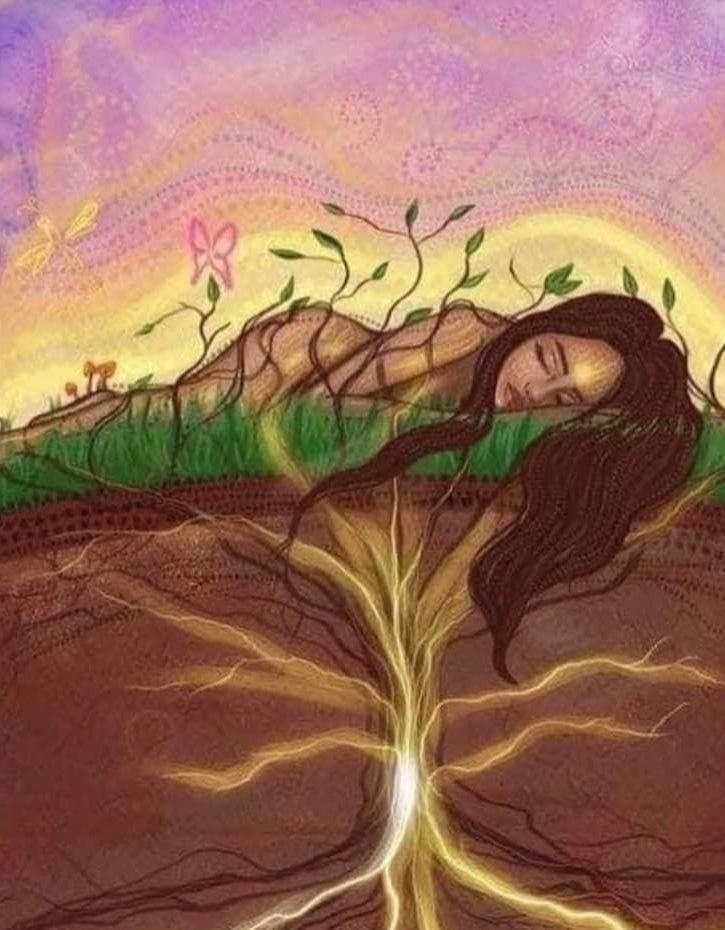 A Painting Of A Woman Sleeping Under A Tree — Medium in Bakery Hill, VIC